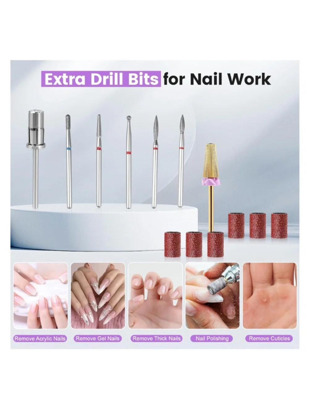 Professional Purple And White Nail Drill 40,000 RPM Cordless Rechargeable